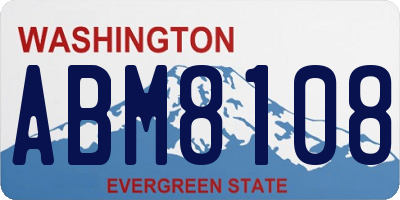 WA license plate ABM8108