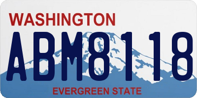 WA license plate ABM8118