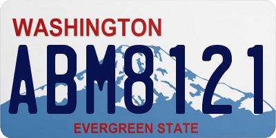 WA license plate ABM8121