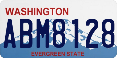 WA license plate ABM8128