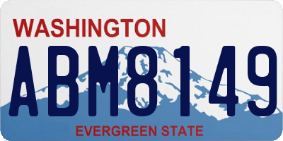 WA license plate ABM8149