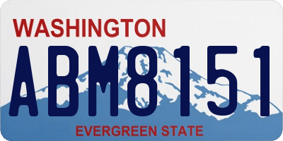 WA license plate ABM8151