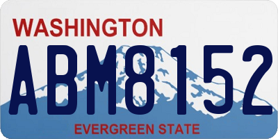 WA license plate ABM8152