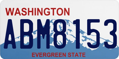 WA license plate ABM8153