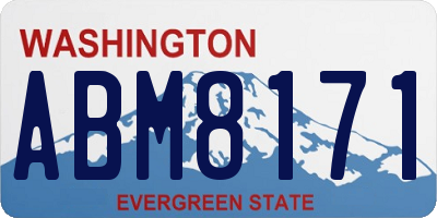 WA license plate ABM8171