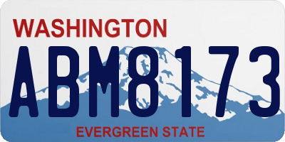 WA license plate ABM8173