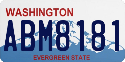 WA license plate ABM8181