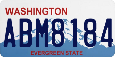 WA license plate ABM8184