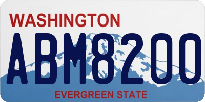 WA license plate ABM8200