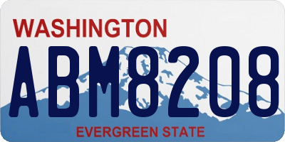WA license plate ABM8208