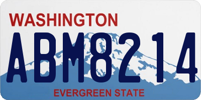 WA license plate ABM8214