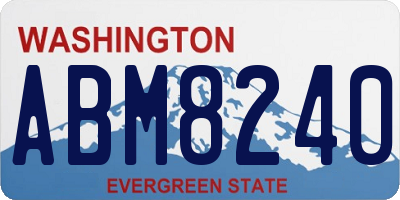 WA license plate ABM8240