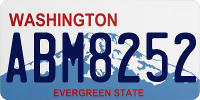 WA license plate ABM8252