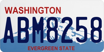 WA license plate ABM8258