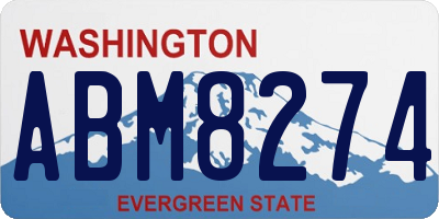 WA license plate ABM8274
