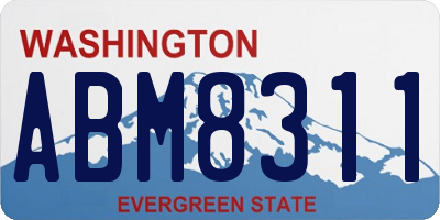 WA license plate ABM8311