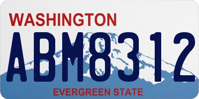 WA license plate ABM8312
