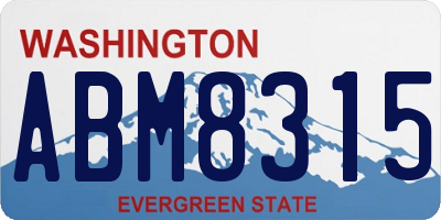WA license plate ABM8315