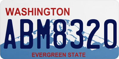 WA license plate ABM8320