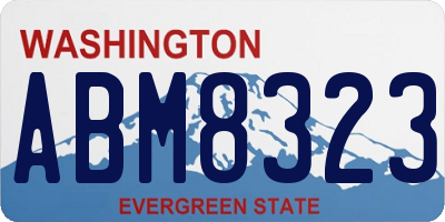 WA license plate ABM8323