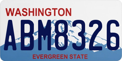 WA license plate ABM8326