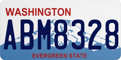 WA license plate ABM8328