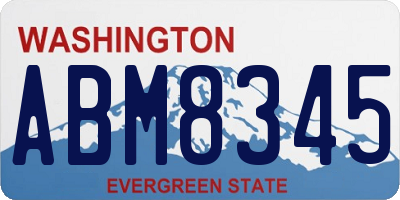 WA license plate ABM8345
