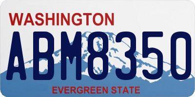 WA license plate ABM8350