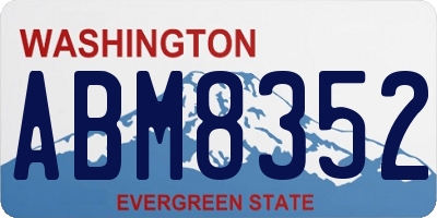WA license plate ABM8352