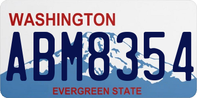 WA license plate ABM8354