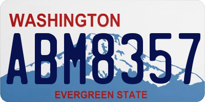 WA license plate ABM8357