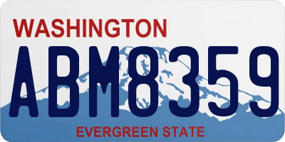 WA license plate ABM8359