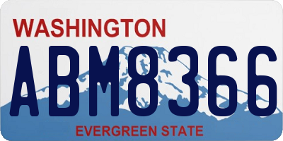 WA license plate ABM8366