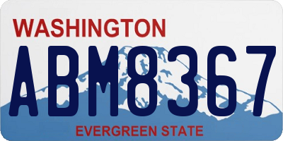 WA license plate ABM8367