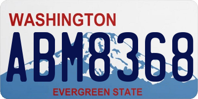 WA license plate ABM8368