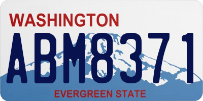 WA license plate ABM8371