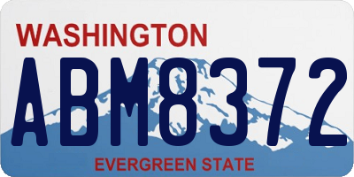WA license plate ABM8372