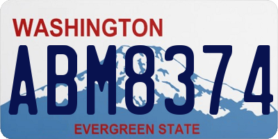 WA license plate ABM8374