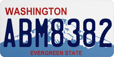 WA license plate ABM8382
