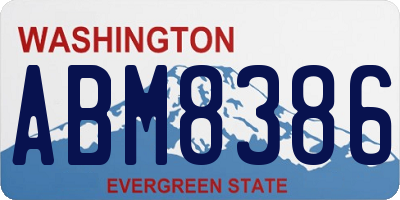 WA license plate ABM8386