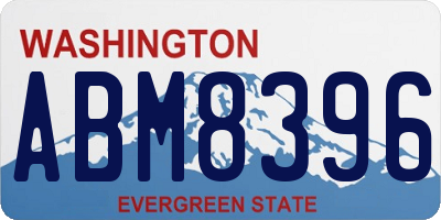 WA license plate ABM8396