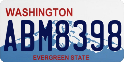 WA license plate ABM8398