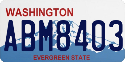 WA license plate ABM8403