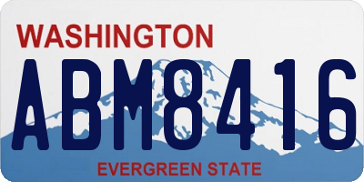 WA license plate ABM8416