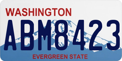 WA license plate ABM8423