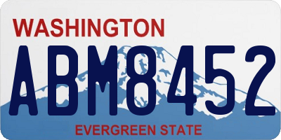 WA license plate ABM8452