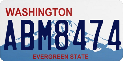 WA license plate ABM8474