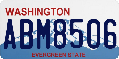 WA license plate ABM8506