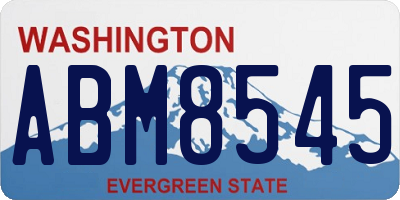 WA license plate ABM8545