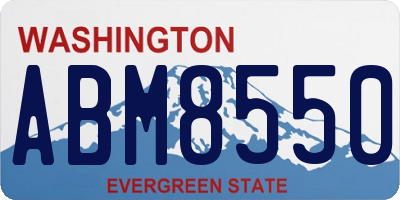 WA license plate ABM8550